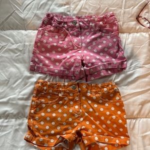 Mini Boden so 8 denim heart shorts, 2 pairs